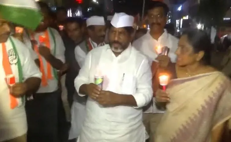 Deputy CM Of TG Mallu In Candle Rally Khammam District