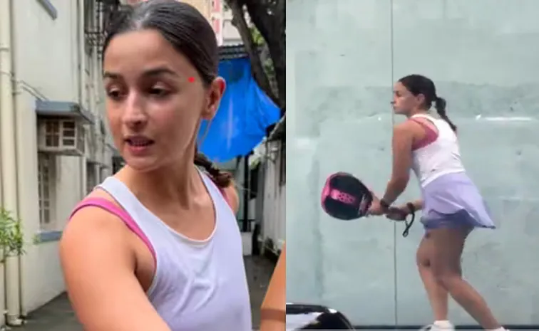 Alia Bhatt Losses Cool at Mumbai when she was going to play paddle ball