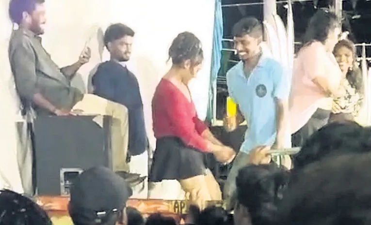 Obscene dance in Sri Krishna Janmashtami at Anakapalle