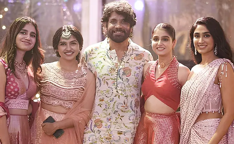 Nagarjuna With Mamitha Baiju And Anaswara Rajan