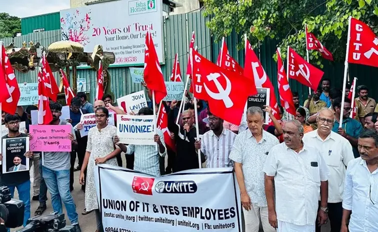 unfolding situation around TCS layoffs by IT labour unions