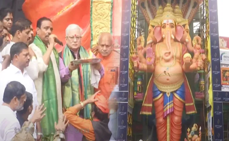 ఖైరతాబాద్‌ గణపతి తొలి పూజలో పాల్గొన్న గవర్నర్‌