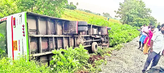 Overturned bus
