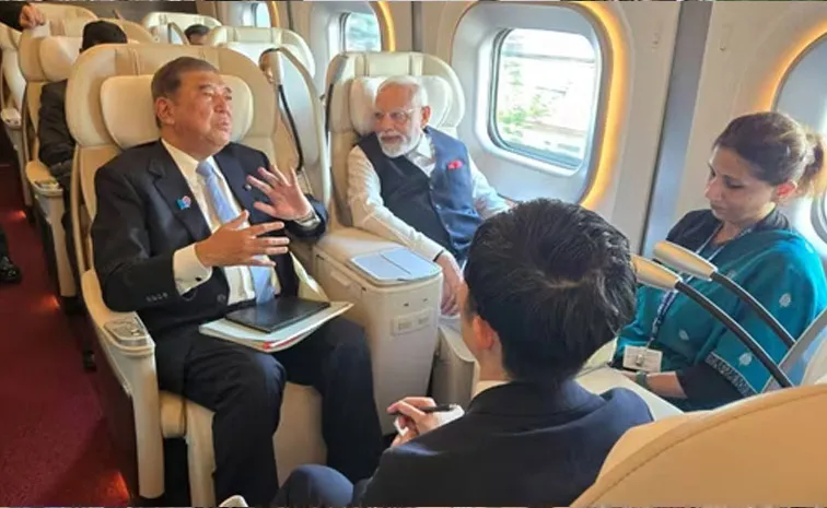 PM Modi in Japan Takes Bullet Train Ride