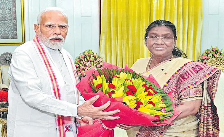 PM Narendra Modi, HM Shah Meet President Murmu At Rashtrapati Bhavan