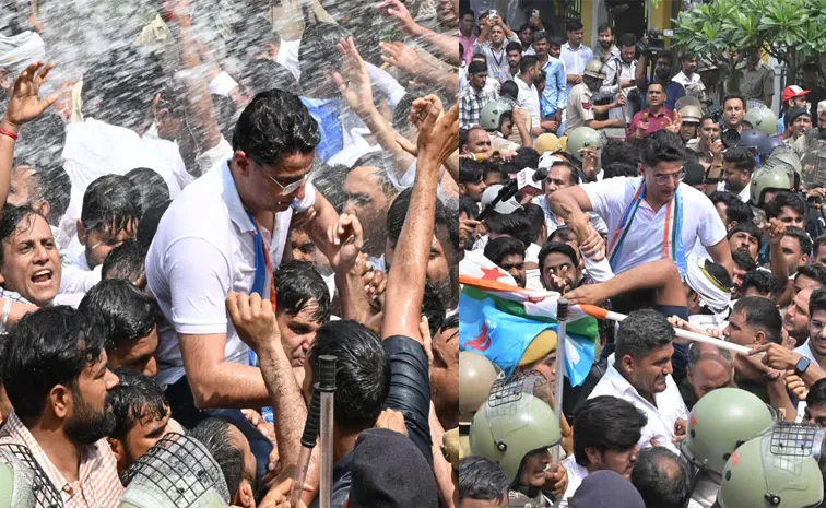 Rajasthan unit of the NSUI protest