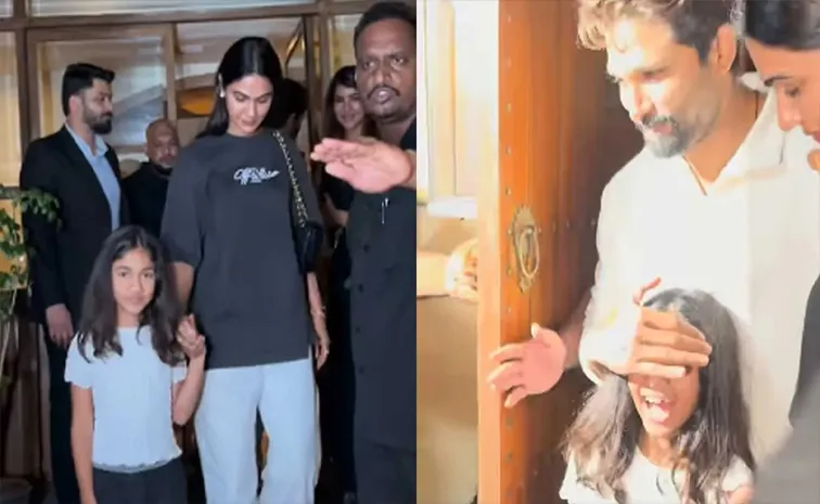 Allu Arjun Closes Daughter Eyes to Avoid Camera Flashes