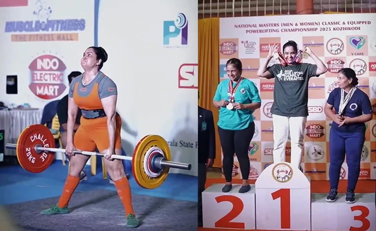 Actress Pragathi won Gold Medal in National Powerlifting Competition 2025