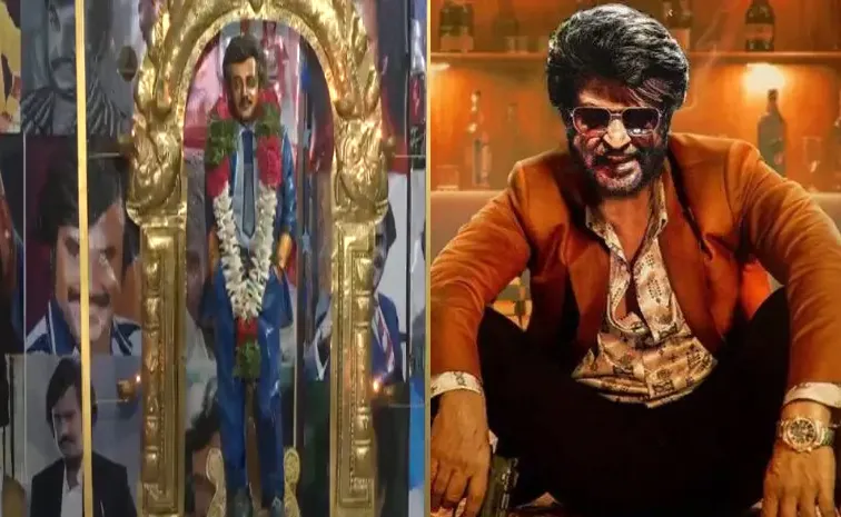 Diw Hard Fan Of Rajinikanth Done Abhishekam with 5500 posters In temple
