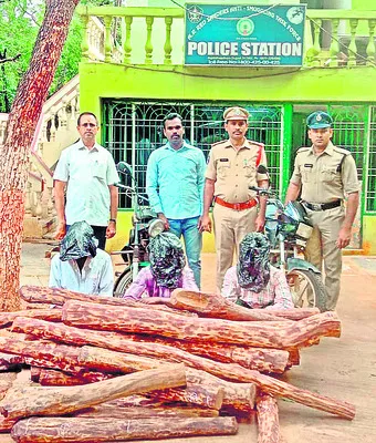 ముగ్గురు ‘ఎర్ర’ స్మగ్లర్లు అరెస్ట్