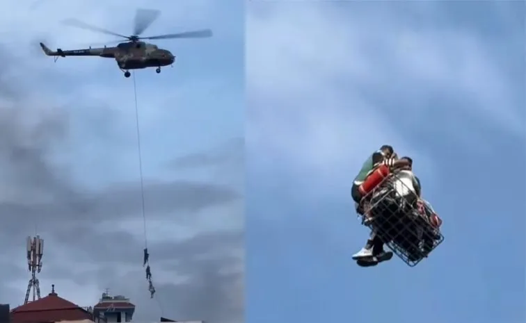 Nepal Ministers And Family Cling To Chopper Rope To Flee Protests