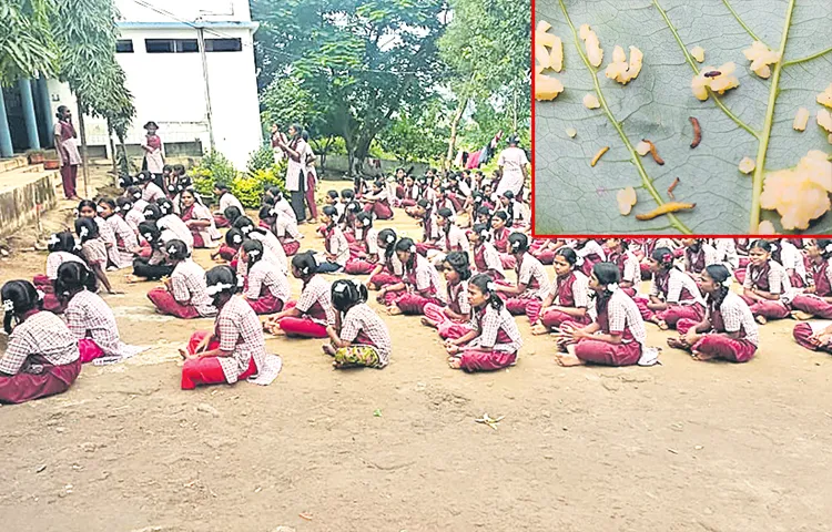 KGBV students protest in school premises