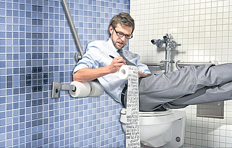 Gen G taking a break in the bathroom