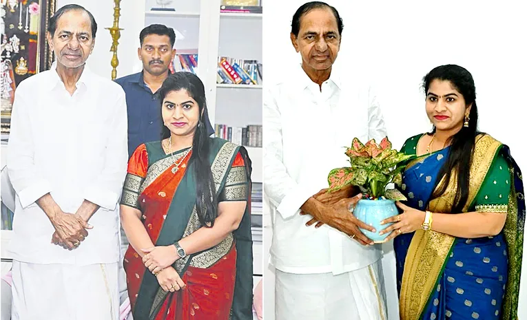 Former Mayor Kavya Meets KCR