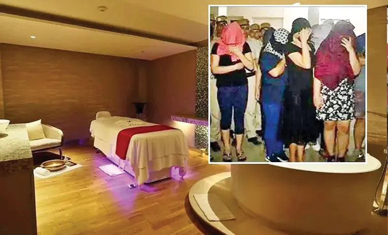 స్పా సెంటర్‌పై పోలీసుల దాడి
