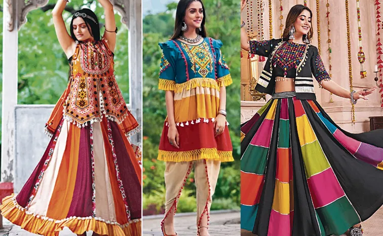 Vibrant colorful fashion wear for Navratri and Dandiya