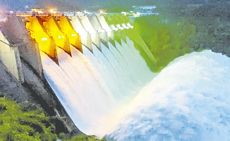 Srisailam project: 10 Gates Open to Release Water Downstream