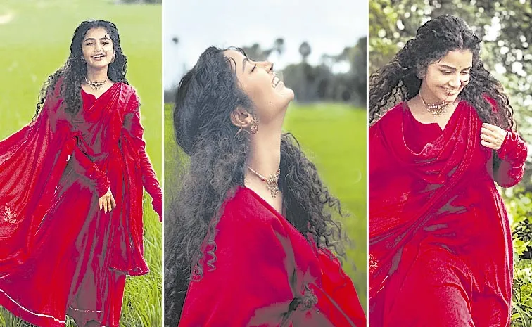 Anupama Parameswara wearing a red dress