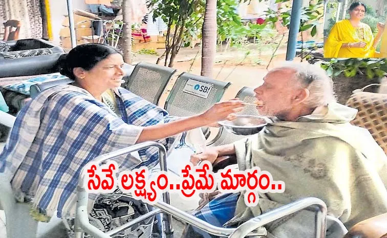 Inspired by her father Rajeshwari is helping the elderly People