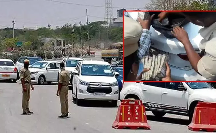 Police Conducts Checking Vehicles For Money Liquor Amid Local Election Code