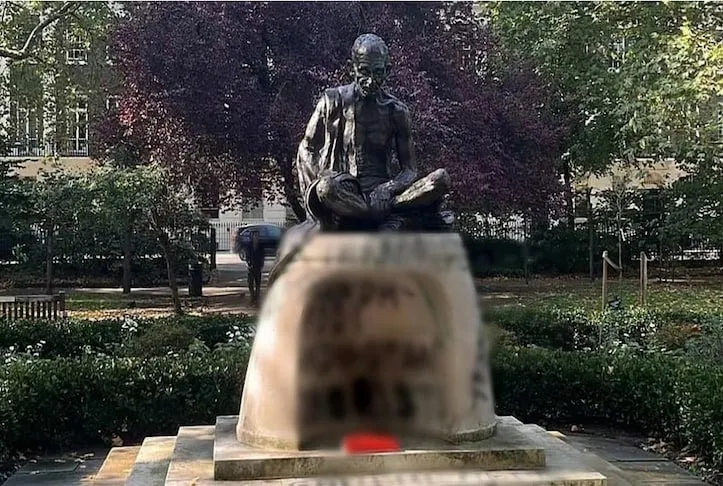 India Reaction On Iconic Gandhi Statue Near London University Vandalised