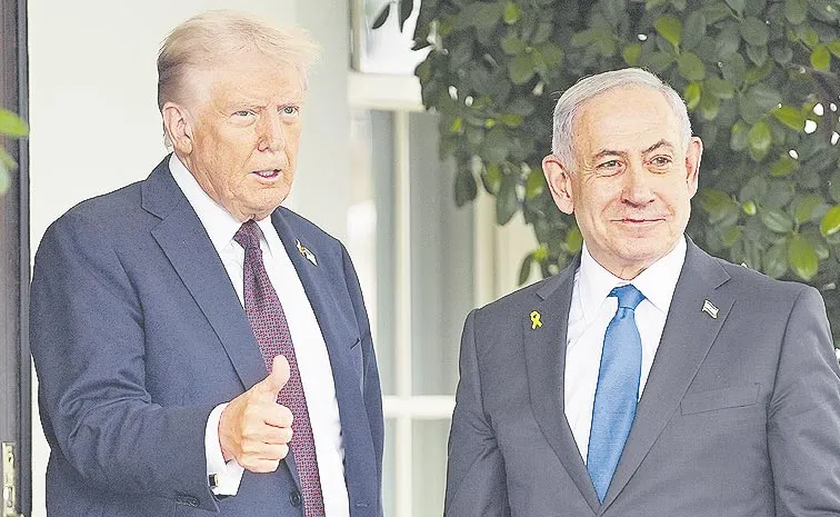 USA President Donald Trump meets with Israel Prime Minister Benjamin Netanyahu