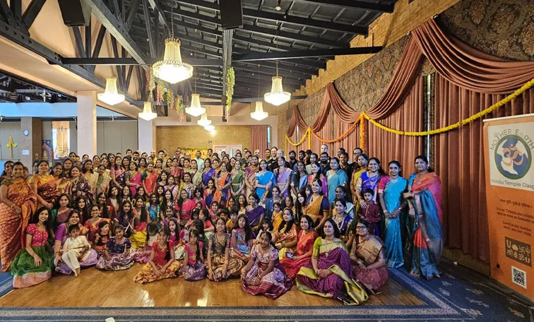 Bathukamma celebrations at Glasgow Mother Earth Hindu Temple