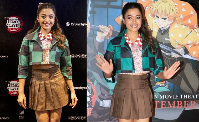 Rashmika Attend Mandanna Demon Slayer Screening Mumbai