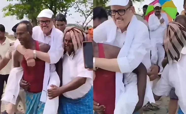 Bihar MP Tariq Anwar piggyback ride in flood-hit segment sparks row