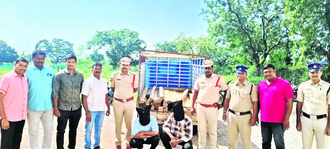 టేకు చెట్ల చోరీలో ఇద్దరి అరెస్టు 