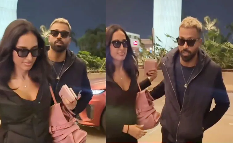 Hardik Pandya spotted with model Mahieka Sharma at Mumbai airport Video