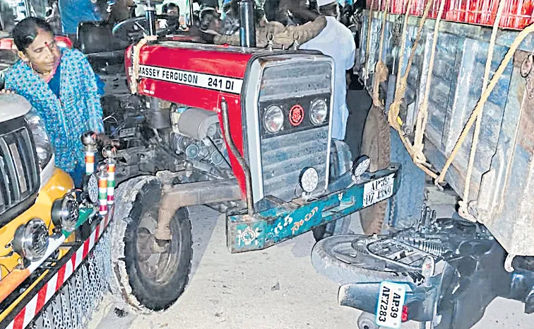 Farmers vehicles hit by tractor