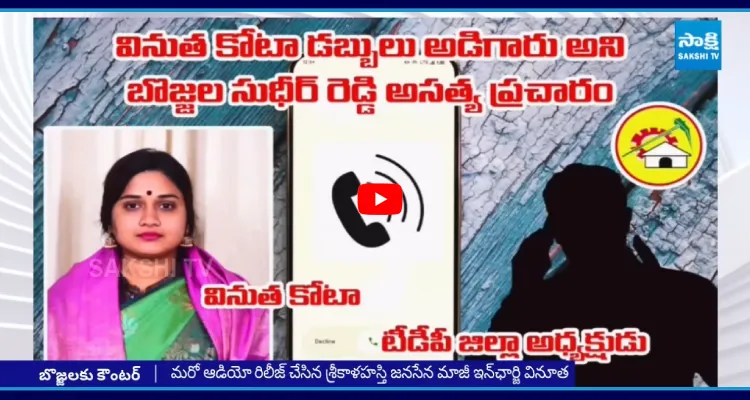 బొజ్జల 20 కోట్ల వ్యాఖ్యలపై వినుత కోట సంచలన ఆడియో