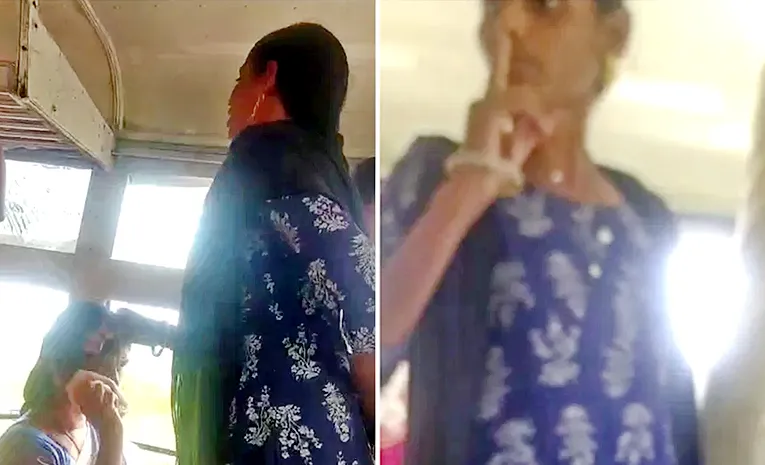 Women Argue With Rtc Bus Conductor