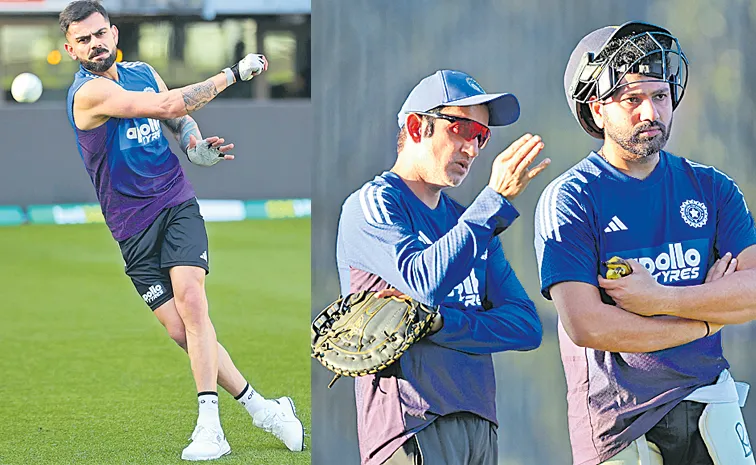 Virat Kohli and Rohit Sharma practiced in the nets for a long time