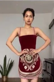 Woman Turns Old Sofa Covers Into Stunning Dress11