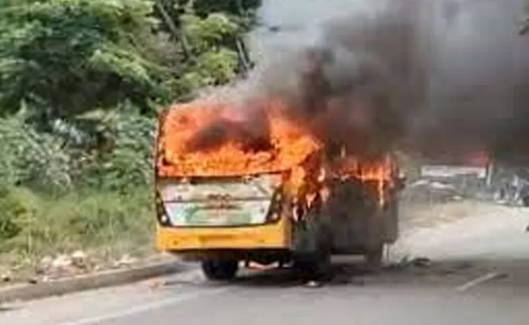 School Bus Catches Fire Children Safe After Driver Alert