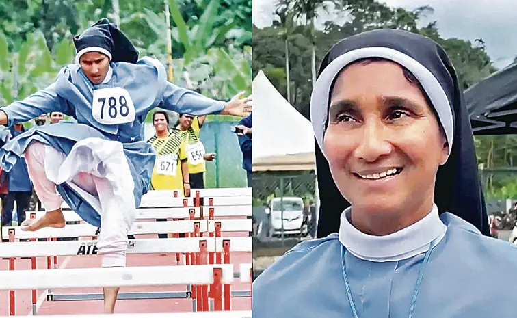 Athlete Sister Sr Sabeena wins state championship frorm Kerala