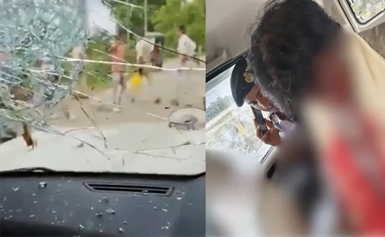 goons attack on bjp mp Khagen Murmu in West bangal 