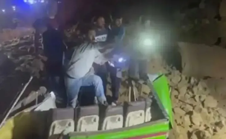 Landslide: Bus Buried Under Debris In Bilaspur