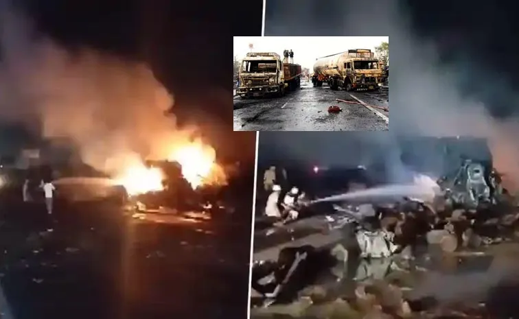 Cylinder Truck Accident At Rajasthan Jaipur-Ajmer Highway