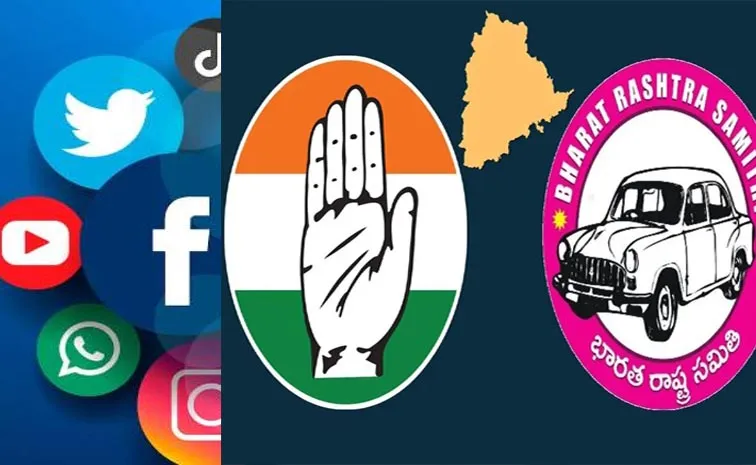BRS And Congress Social Media Josh In Election Time