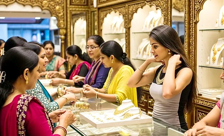 Woman Fouce On1 Gram Gold Jewellery 