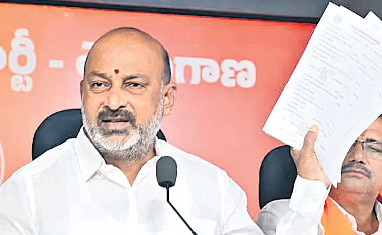 Minister Bandi Sanjay at a media conference