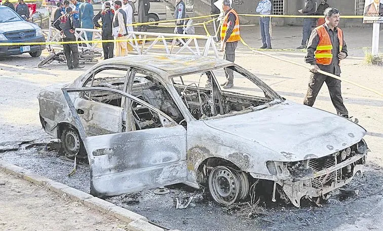 Pakistan blames India after suicide bomber kills 12 outside Islamabad court