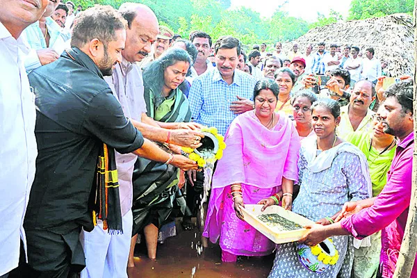తాండవలో చేప పిల్లల విడుదల 