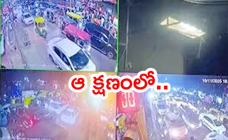 CCTV Shows Moment Car Blew Up On Jam Packed Road Delhi