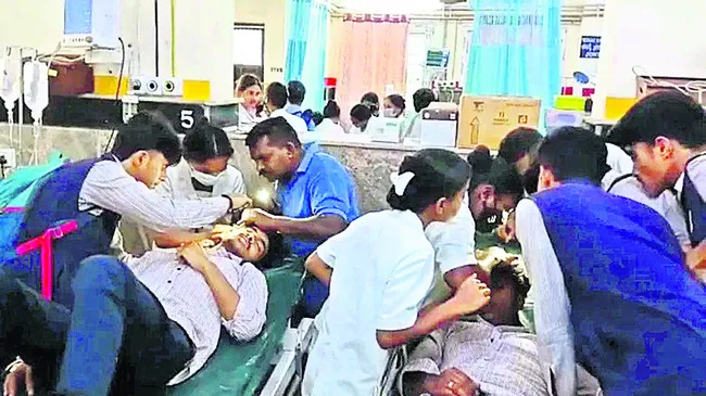 కాలేజీలో తేనెటీగల దాడి   