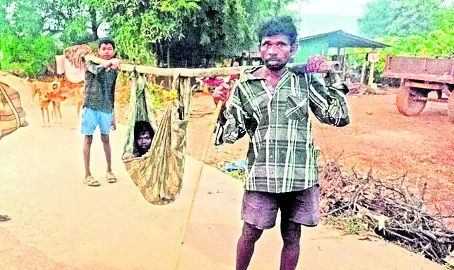 కావడిలో తీసుకొచ్చి.. వైద్యం చేయించి..