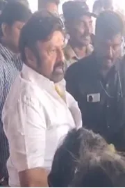 Nandamuri Balakrishna again fire on a fan at Vizag airport10